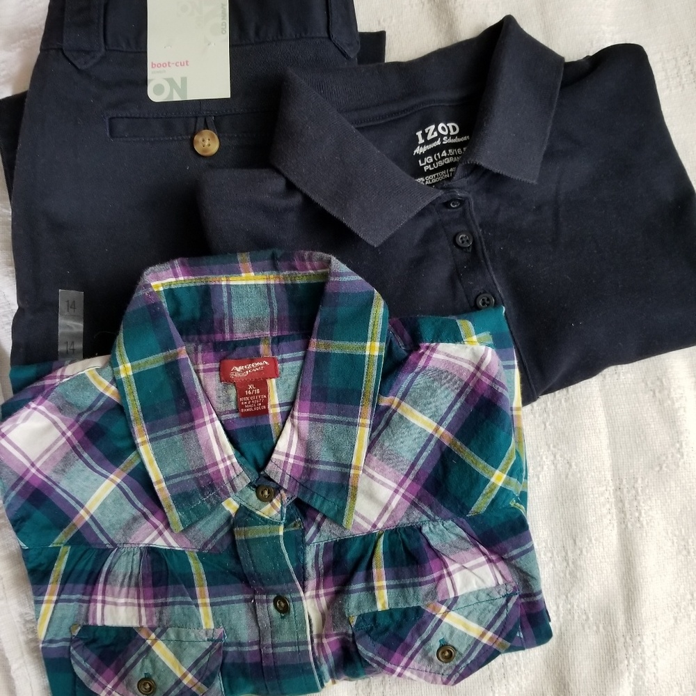 Girl Three Piece Set Pants,Shirt,Blouse Size 14